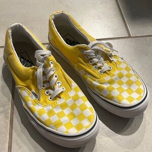 Vans Yellow and White Canvas Sneakers